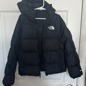 The North Face Black Hooded Puffer Jacket kids